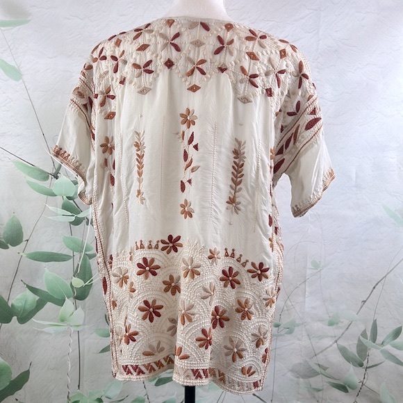 Johnny Was Aubrey Embroidered Floral Blouse Color: Shell - Picture 3 of 16
